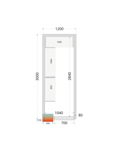 Chambre froide positive 7m3 - CRPF1230