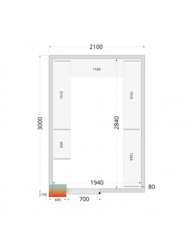 Chambre froide positive 13m3 - CRPF2130