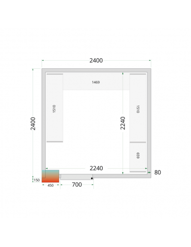 Chambre froide positive 12m3 - CRPF2424