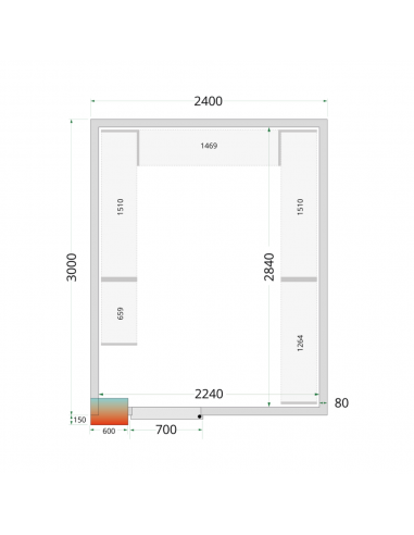 Chambre froide positive 15m3 - CRPF2430