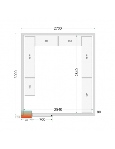 Chambre froide positive 17m3 - CRPF2730