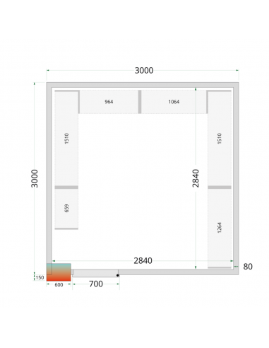 Chambre froide positive 19m3 - CRPF3030