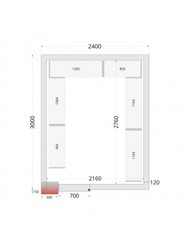 Chambre froide négative 15m3 - CRNF2430