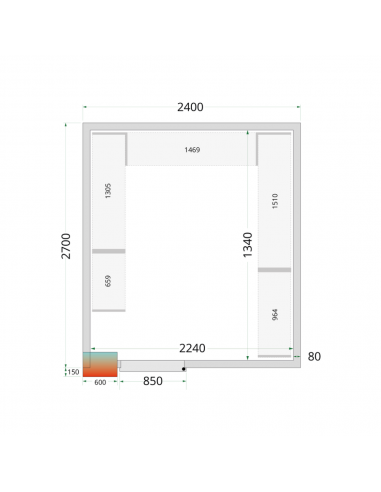 Chambre froide négative 14m3 CRNF2427WD